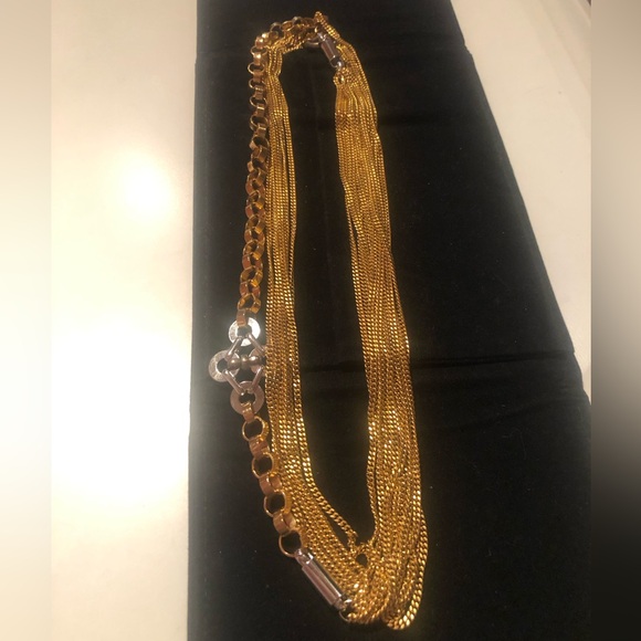 NWT Stunning Lee Angel 52” 6 chain and link gold and silver versatile necklace - Picture 3 of 9